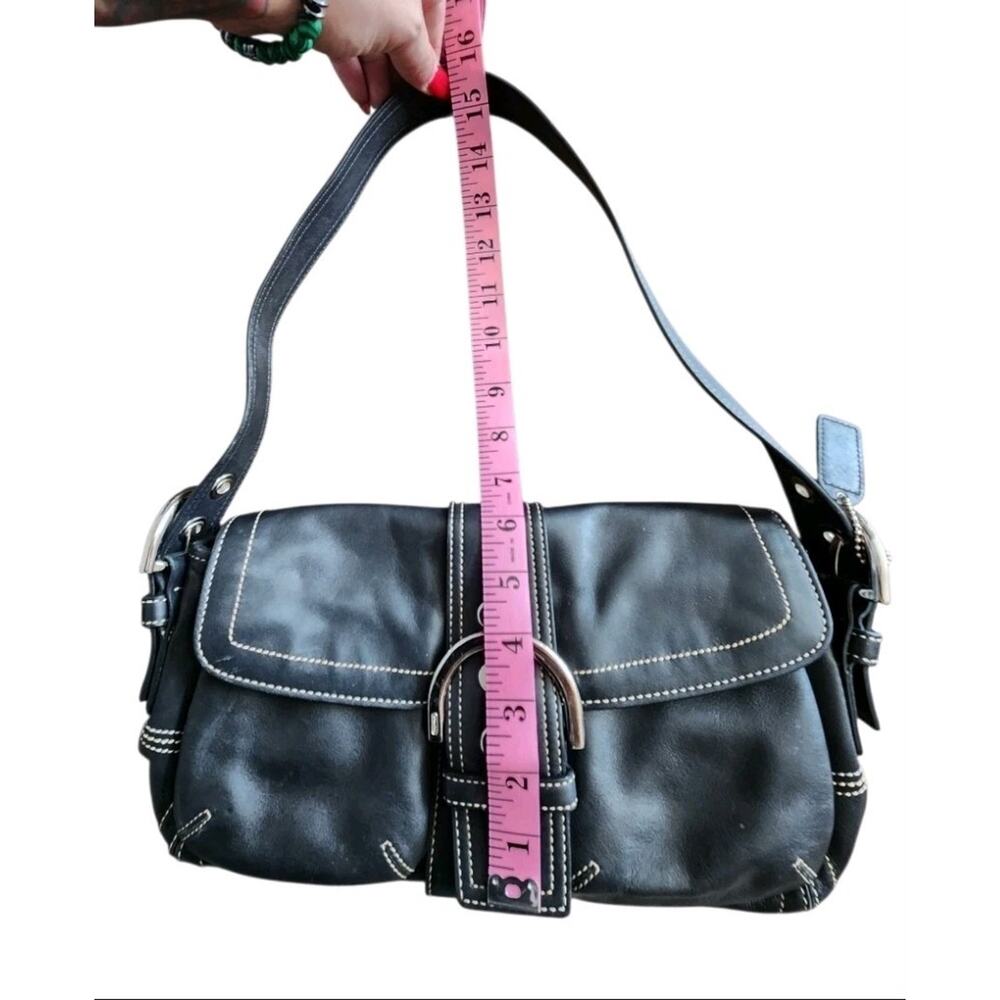 Coach 9434 Vintage Y2K Soho Black Leather Shoulder Bag w/Contrast Stitching - Picture 12 of 13